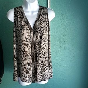 LOFT XL black and white sleeveless top